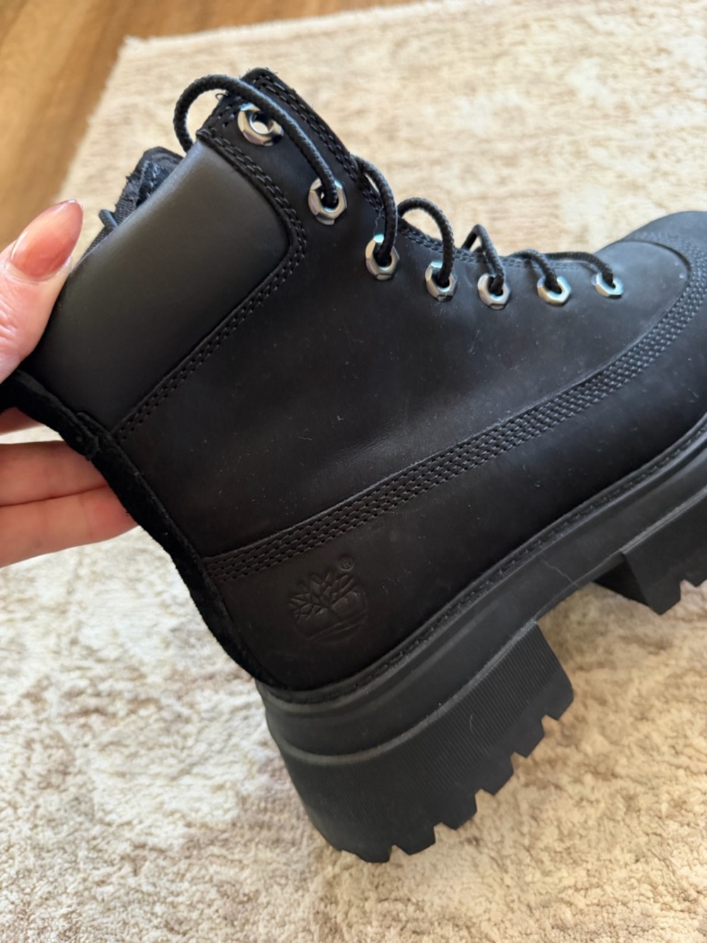 Women's Black Timberland Platform Boots - Picture 8 of 13